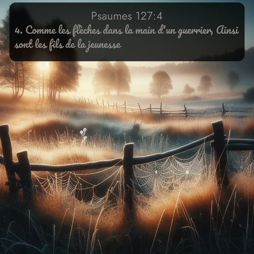 Segond Psaumes  ; image nature: image avec le verset biblique :Comme les flèches dans la main d&#039;un guerrier, Ainsi sont les fils de la jeunesse. ;  ; 127:4