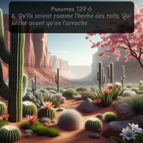 Segond Psaumes  ; image nature: image avec le verset biblique :Qu&#039;ils soient comme l&#039;herbe des toits, Qui sèche avant qu&#039;on l&#039;arrache! ;  ; 129:6