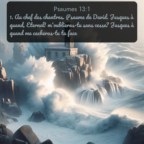 Segond Psaumes  ; image nature: image avec le verset biblique :Au chef des chantres. Psaume de David. Jusques à quand, Eternel! m&#039;oublieras-tu sans cesse? Jusques à quand me cacheras-tu ta face? ;  ; 13:1