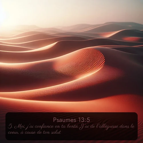 Segond Psaumes  ; image nature: image avec le verset biblique :Moi, j&#039;ai confiance en ta bonté, J&#039;ai de l&#039;allégresse dans le coeur, à cause de ton salut; ;  ; 13:5