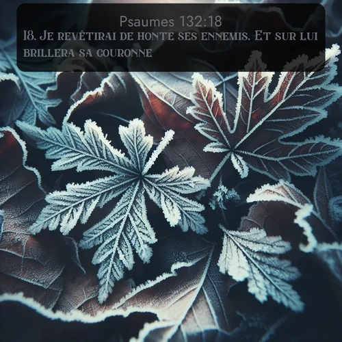 Segond Psaumes  ; image nature: image avec le verset biblique :Je revêtirai de honte ses ennemis, Et sur lui brillera sa couronne. ;  ; 132:18