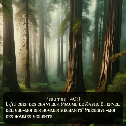 Segond Psaumes  ; image nature: image avec le verset biblique :Au chef des chantres. Psaume de David. Eternel, délivre-moi des hommes méchants! Préserve-moi des hommes violents. ;  ; 140:1