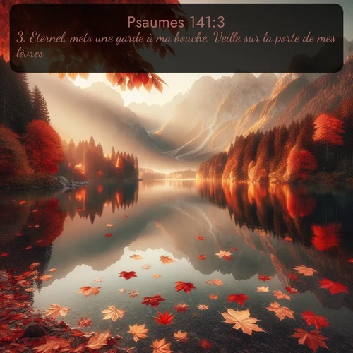 Segond Psaumes  ; image nature: image avec le verset biblique :Eternel, mets une garde à ma bouche, Veille sur la porte de mes lèvres! ;  ; 141:3