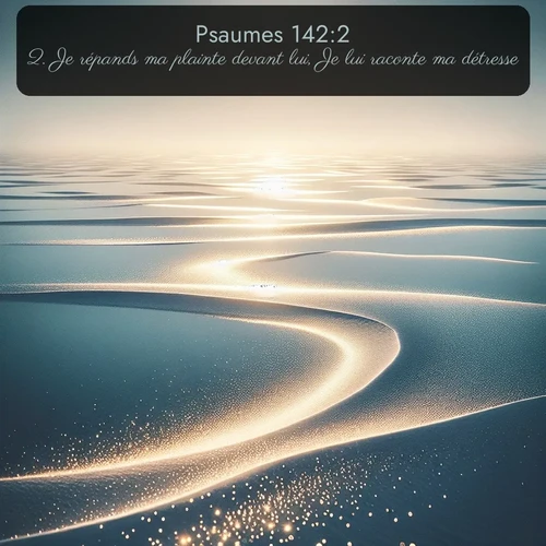 Segond Psaumes  ; image nature: image avec le verset biblique :Je répands ma plainte devant lui, Je lui raconte ma détresse. ;  ; 142:2