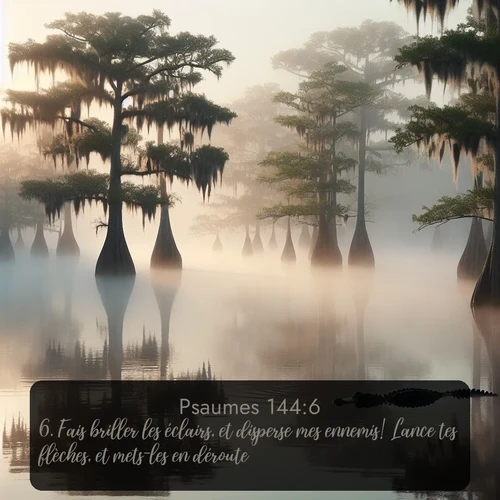 Segond Psaumes  ; image nature: image avec le verset biblique :Fais briller les éclairs, et disperse mes ennemis! Lance tes flèches, et mets-les en déroute! ;  ; 144:6