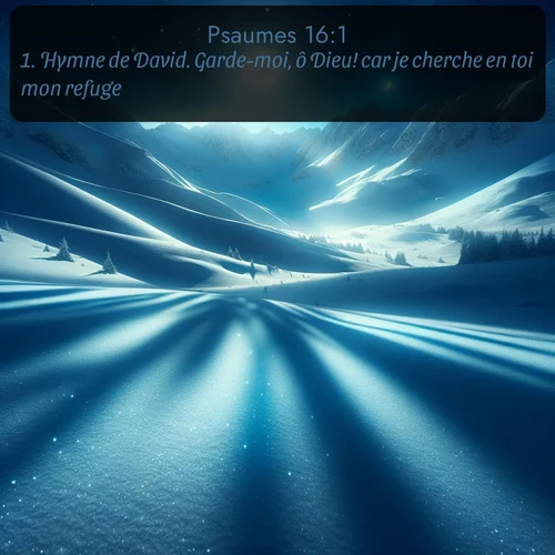 Segond Psaumes  ; image nature: image avec le verset biblique :Hymne de David. Garde-moi, ô Dieu! car je cherche en toi mon refuge. ;  ; 16:1