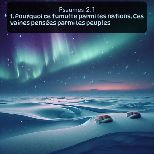 Segond Psaumes  ; image nature: image avec le verset biblique :Pourquoi ce tumulte parmi les nations, Ces vaines pensées parmi les peuples? ;  ; 2:1