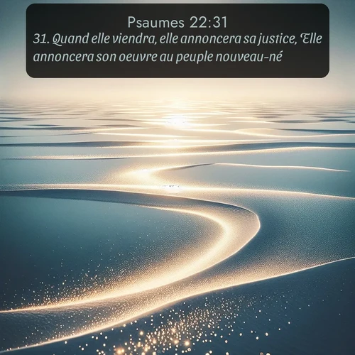 Segond Psaumes  ; image nature: image avec le verset biblique :Quand elle viendra, elle annoncera sa justice, Elle annoncera son oeuvre au peuple nouveau-né. ;  ; 22:31