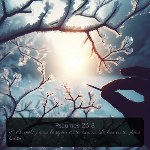 Segond Psaumes  ; image nature: image avec le verset biblique :Eternel! j&#039;aime le séjour de ta maison, Le lieu où ta gloire habite. ;  ; 26:8