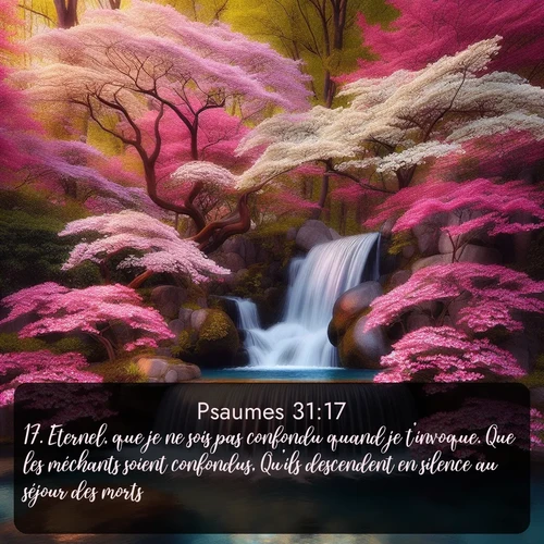 Segond Psaumes  ; image nature: image avec le verset biblique :Eternel, que je ne sois pas confondu quand je t&#039;invoque. Que les méchants soient confondus, Qu&#039;ils descendent en silence au séjour des morts! ;  ; 31:17