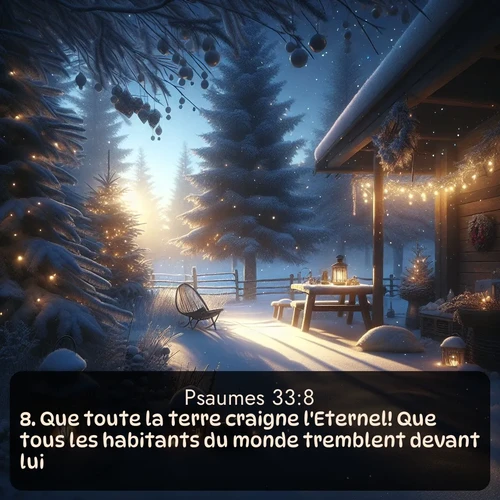 Segond Psaumes  ; image nature: image avec le verset biblique :Que toute la terre craigne l&#039;Eternel! Que tous les habitants du monde tremblent devant lui! ;  ; 33:8