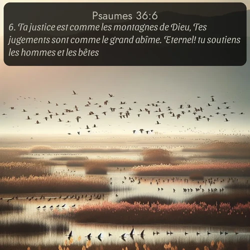Segond Psaumes  ; image nature: image avec le verset biblique :Ta justice est comme les montagnes de Dieu, Tes jugements sont comme le grand abîme. Eternel! tu soutiens les hommes et les bêtes. ;  ; 36:6