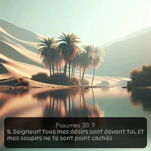 Segond Psaumes  ; image nature: image avec le verset biblique :Seigneur! tous mes désirs sont devant toi, Et mes soupirs ne te sont point cachés. ;  ; 38:9