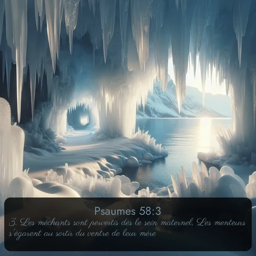 Segond Psaumes  ; image nature: image avec le verset biblique :Les méchants sont pervertis dès le sein maternel, Les menteurs s&#039;égarent au sortir du ventre de leur mère. ;  ; 58:3