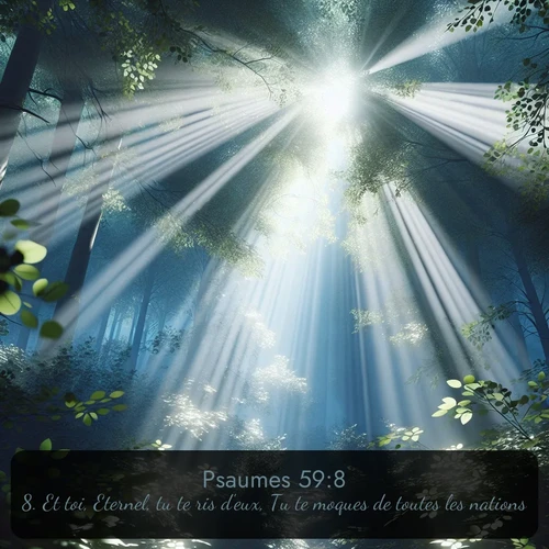 Segond Psaumes  ; image nature: image avec le verset biblique :Et toi, Eternel, tu te ris d&#039;eux, Tu te moques de toutes les nations. ;  ; 59:8