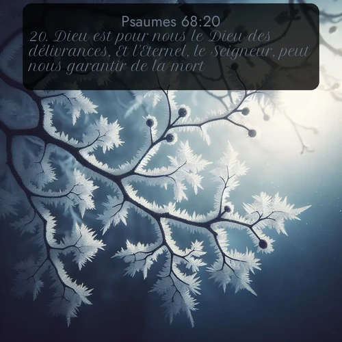 Segond Psaumes  ; image nature: image avec le verset biblique :Dieu est pour nous le Dieu des délivrances, Et l&#039;Eternel, le Seigneur, peut nous garantir de la mort. ;  ; 68:20