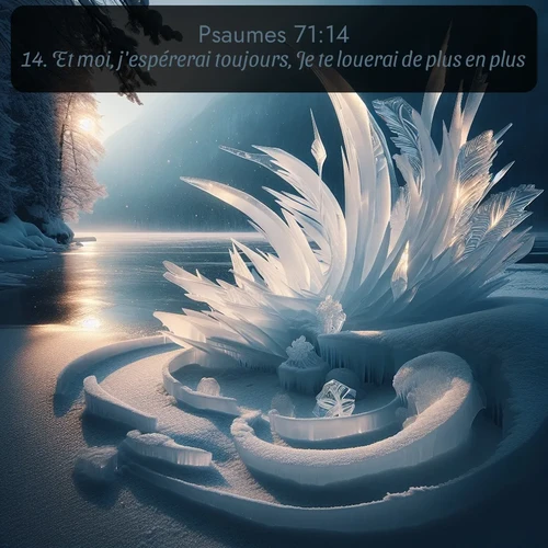 Segond Psaumes  ; image nature: image avec le verset biblique :Et moi, j&#039;espérerai toujours, Je te louerai de plus en plus. ;  ; 71:14