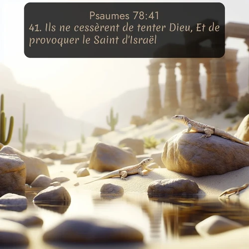Segond Psaumes  ; image nature: image avec le verset biblique :Ils ne cessèrent de tenter Dieu, Et de provoquer le Saint d&#039;Israël. ;  ; 78:41