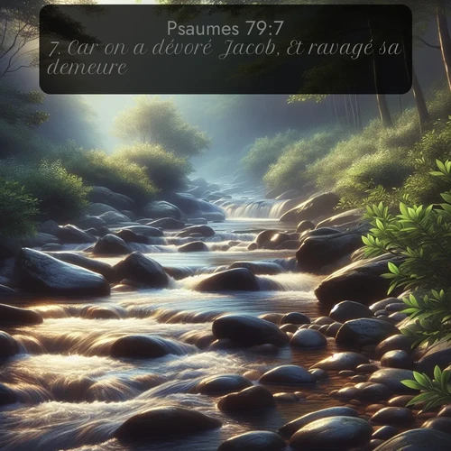 Segond Psaumes  ; image nature: image avec le verset biblique :Car on a dévoré Jacob, Et ravagé sa demeure. ;  ; 79:7