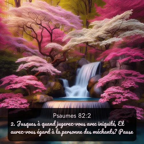 Segond Psaumes  ; image nature: image avec le verset biblique :Jusques à quand jugerez-vous avec iniquité, Et aurez-vous égard à la personne des méchants? Pause. ;  ; 82:2