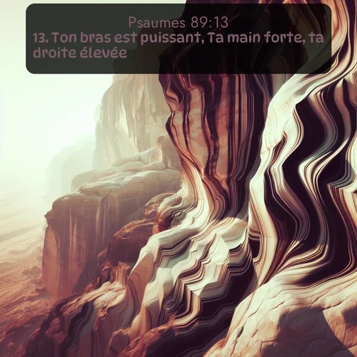 Segond Psaumes  ; image nature: image avec le verset biblique :Ton bras est puissant, Ta main forte, ta droite élevée. ;  ; 89:13