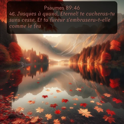 Segond Psaumes  ; image nature: image avec le verset biblique :Jusques à quand, Eternel! te cacheras-tu sans cesse, Et ta fureur s&#039;embrasera-t-elle comme le feu? ;  ; 89:46