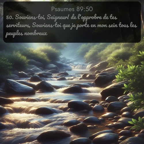 Segond Psaumes  ; image nature: image avec le verset biblique :Souviens-toi, Seigneur! de l&#039;opprobre de tes serviteurs, Souviens-toi que je porte en mon sein tous les peuples nombreux; ;  ; 89:50