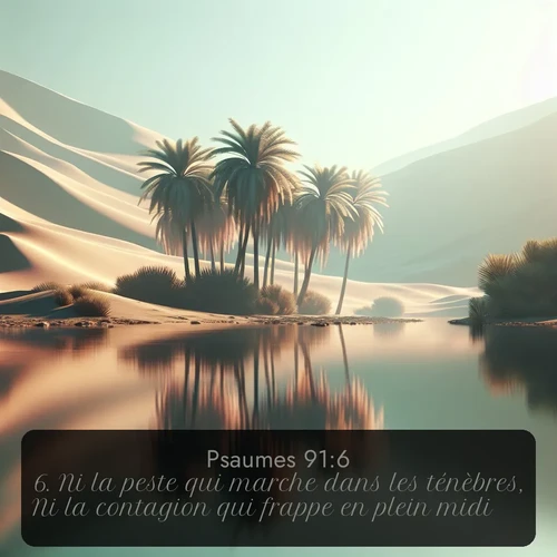 Segond Psaumes  ; image nature: image avec le verset biblique :Ni la peste qui marche dans les ténèbres, Ni la contagion qui frappe en plein midi. ;  ; 91:6