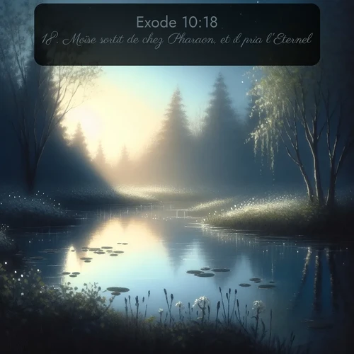 Segond Exode  ; image nature: image avec le verset biblique :Moïse sortit de chez Pharaon, et il pria l&#039;Eternel. ;  ; 10:18