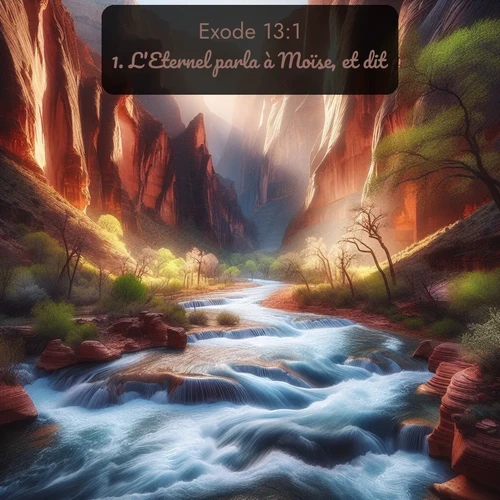 Segond Exode  ; image nature: image avec le verset biblique :L&#039;Eternel parla à Moïse, et dit: ;  ; 13:1