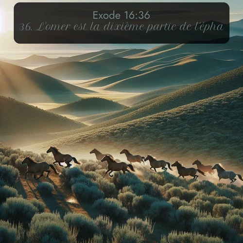 Segond Exode  ; image nature: image avec le verset biblique :L&#039;omer est la dixième partie de l&#039;épha. ;  ; 16:36