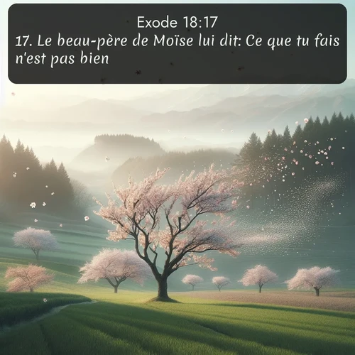 Segond Exode  ; image nature: image avec le verset biblique :Le beau-père de Moïse lui dit: Ce que tu fais n&#039;est pas bien. ;  ; 18:17