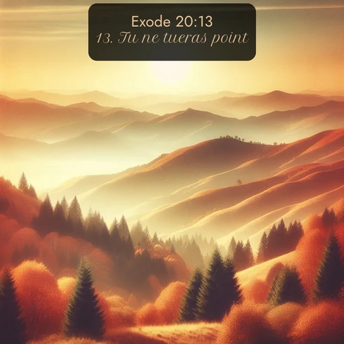 Segond Exode  ; image nature: image avec le verset biblique :Tu ne tueras point. ;  ; 20:13
