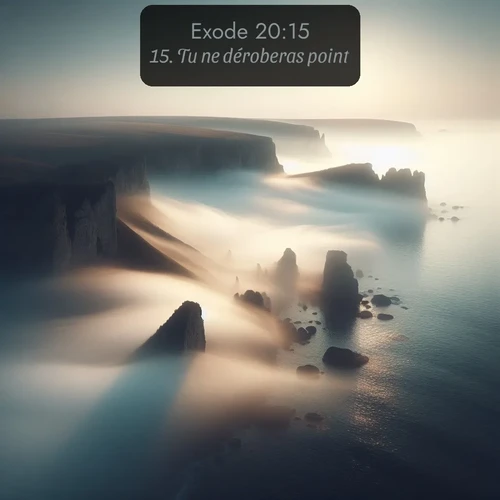 Segond Exode  ; image nature: image avec le verset biblique :Tu ne déroberas point. ;  ; 20:15