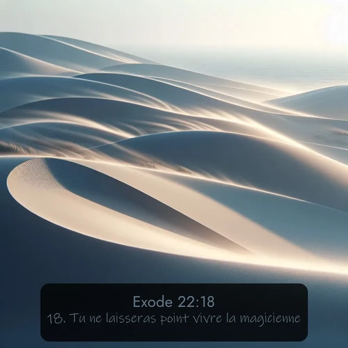 Segond Exode  ; image nature: image avec le verset biblique :Tu ne laisseras point vivre la magicienne. ;  ; 22:18