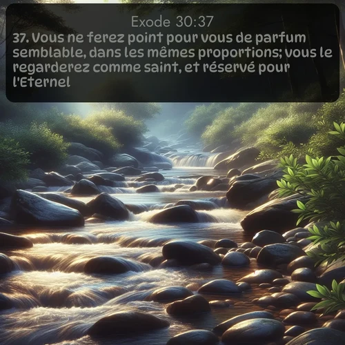Segond Exode  ; image nature: image avec le verset biblique :Vous ne ferez point pour vous de parfum semblable, dans les mêmes proportions; vous le regarderez comme saint, et réservé pour l&#039;Eternel. ;  ; 30:37