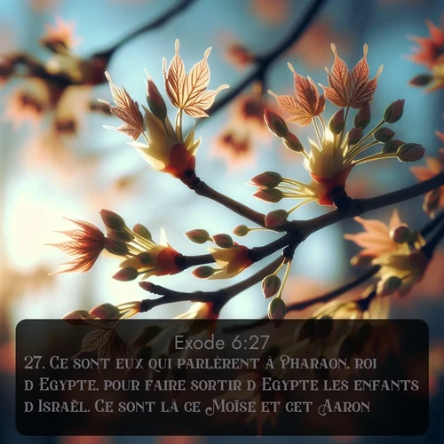 Segond Exode  ; image nature: image avec le verset biblique :Ce sont eux qui parlèrent à Pharaon, roi d&#039;Egypte, pour faire sortir d&#039;Egypte les enfants d&#039;Israël. Ce sont là ce Moïse et cet Aaron. ;  ; 6:27
