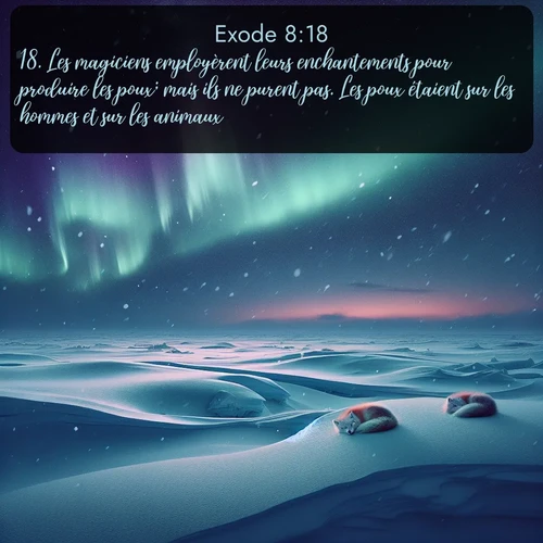 Segond Exode  ; image nature: image avec le verset biblique :Les magiciens employèrent leurs enchantements pour produire les poux; mais ils ne purent pas. Les poux étaient sur les hommes et sur les animaux. ;  ; 8:18