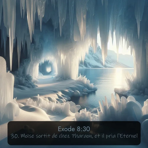 Segond Exode  ; image nature: image avec le verset biblique :Moïse sortit de chez Pharaon, et il pria l&#039;Eternel. ;  ; 8:30
