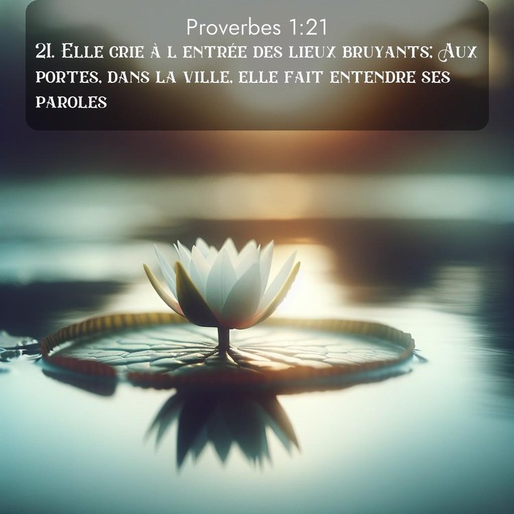 Segond Proverbes 1:21