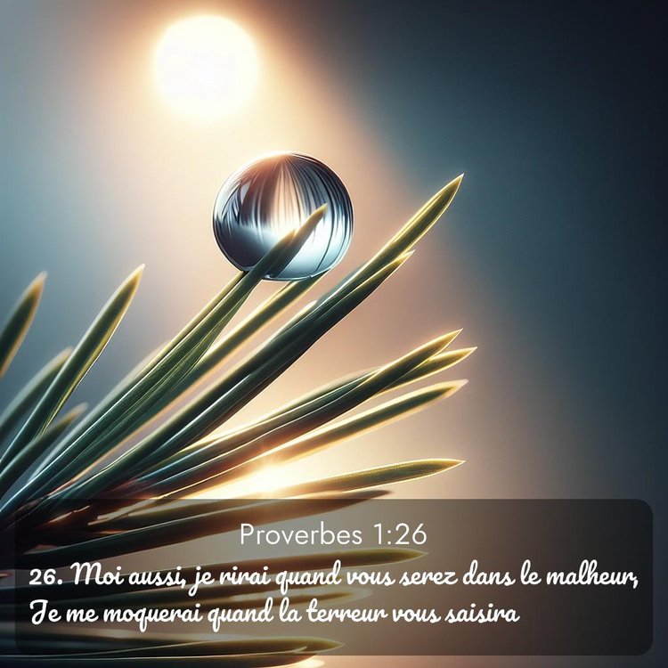 Segond Proverbes 1:26