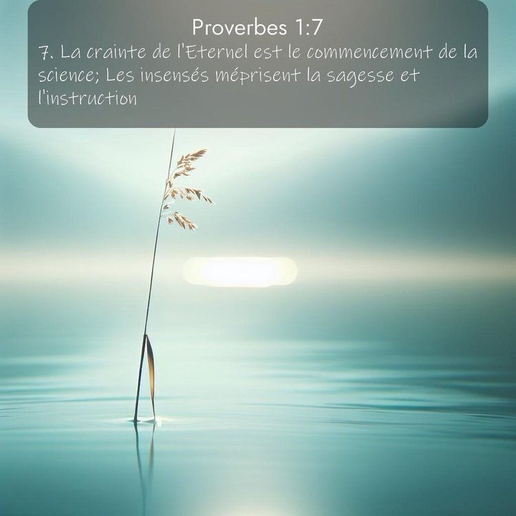 Segond Proverbes 1:7