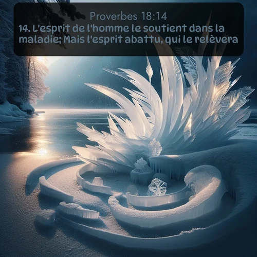 Segond Proverbes  ; image nature: image avec le verset biblique :L&#039;esprit de l&#039;homme le soutient dans la maladie; Mais l&#039;esprit abattu, qui le relèvera? ;  ; 18:14