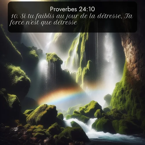 Segond Proverbes  ; image nature: image avec le verset biblique :Si tu faiblis au jour de la détresse, Ta force n&#039;est que détresse. ;  ; 24:10