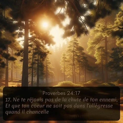 Segond Proverbes  ; image nature: image avec le verset biblique :Ne te réjouis pas de la chute de ton ennemi, Et que ton coeur ne soit pas dans l&#039;allégresse quand il chancelle, ;  ; 24:17