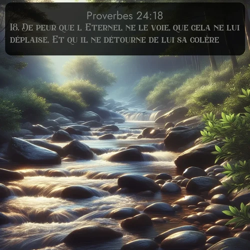 Segond Proverbes  ; image nature: image avec le verset biblique :De peur que l&#039;Eternel ne le voie, que cela ne lui déplaise, Et qu&#039;il ne détourne de lui sa colère. ;  ; 24:18