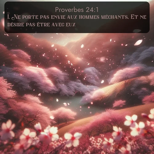Segond Proverbes  ; image nature: image avec le verset biblique :Ne porte pas envie aux hommes méchants, Et ne désire pas être avec eux; ;  ; 24:1