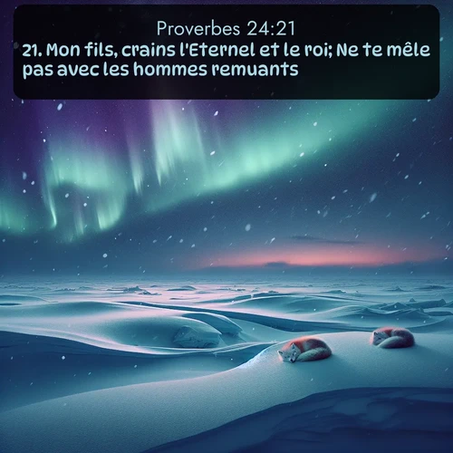 Segond Proverbes  ; image nature: image avec le verset biblique :Mon fils, crains l&#039;Eternel et le roi; Ne te mêle pas avec les hommes remuants; ;  ; 24:21