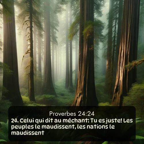 Segond Proverbes  ; image nature: image avec le verset biblique :Celui qui dit au méchant: Tu es juste! Les peuples le maudissent, les nations le maudissent. ;  ; 24:24