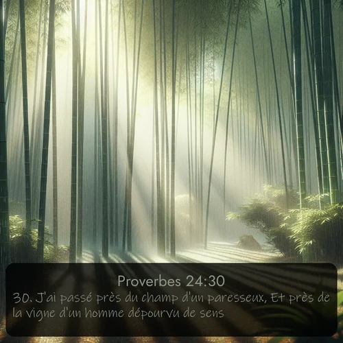 Segond Proverbes  ; image nature: image avec le verset biblique :J&#039;ai passé près du champ d&#039;un paresseux, Et près de la vigne d&#039;un homme dépourvu de sens. ;  ; 24:30